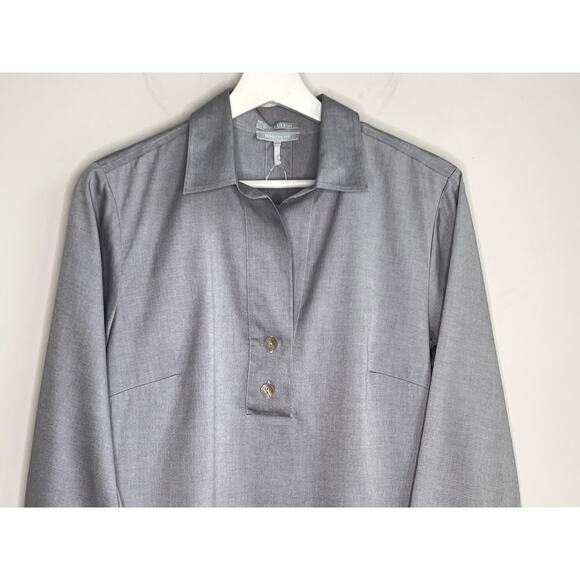 Hinson Wu Aileen Luxe Cotton Button Back Popover Shirt Tahitian Pearl Size 6 NWT - Picture 3 of 12
